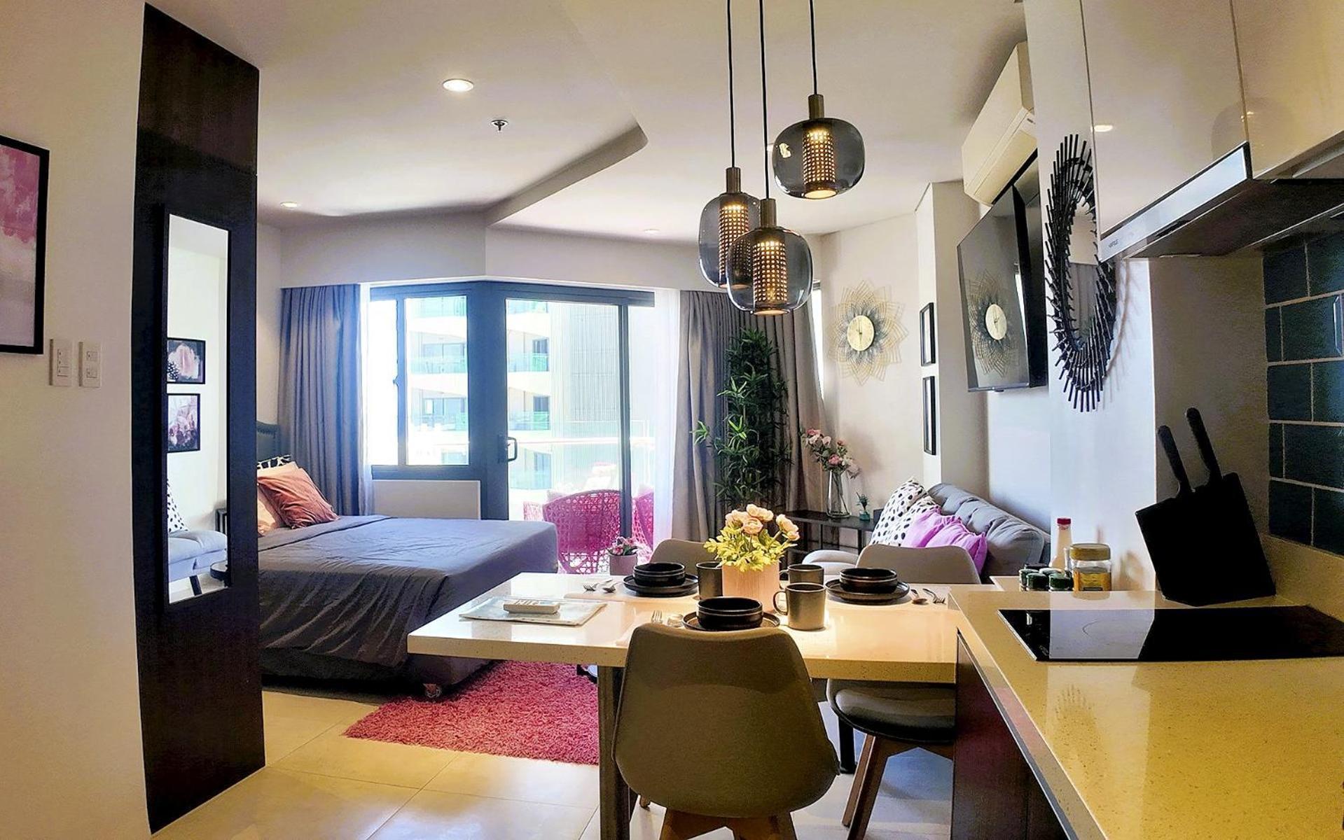 Dominiks Pink Dream Studio Balcony Ocean View Balcony Fast-Wifi At Tambuli Resort High Floor Lapu-Lapu City Exterior photo